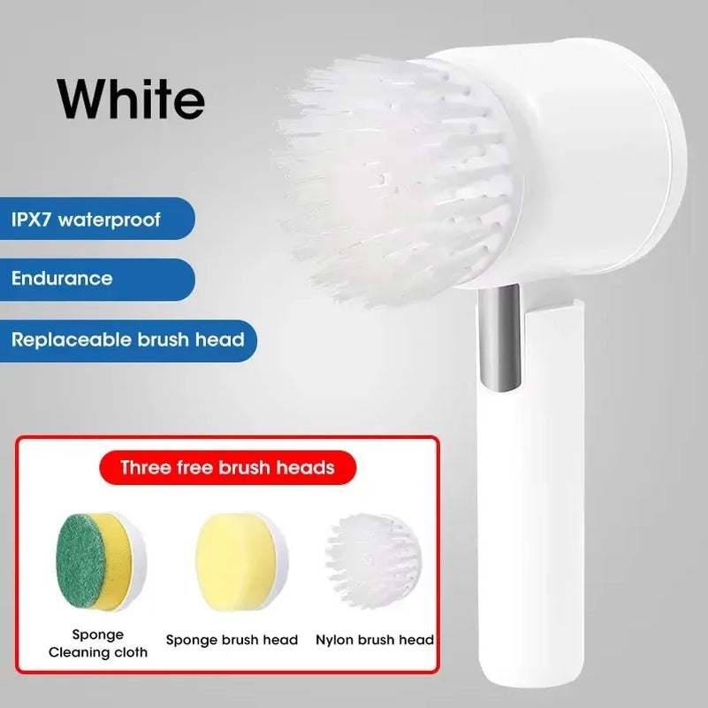 Electric Power Spin Scrubber 5 in 1 for Bathroom Cleaning for Tile Bathtub Sink with 5 Replaceable Brush Heads