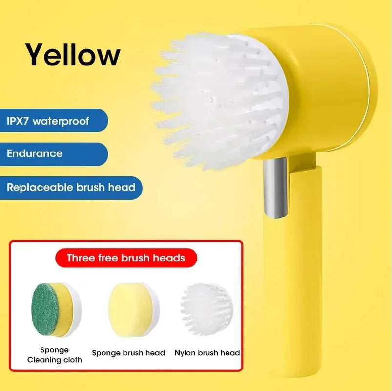 Electric Power Spin Scrubber 5 in 1 for Bathroom Cleaning for Tile Bathtub Sink with 5 Replaceable Brush Heads