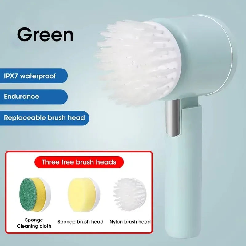 Electric Power Spin Scrubber 5 in 1 for Bathroom Cleaning for Tile Bathtub Sink with 5 Replaceable Brush Heads